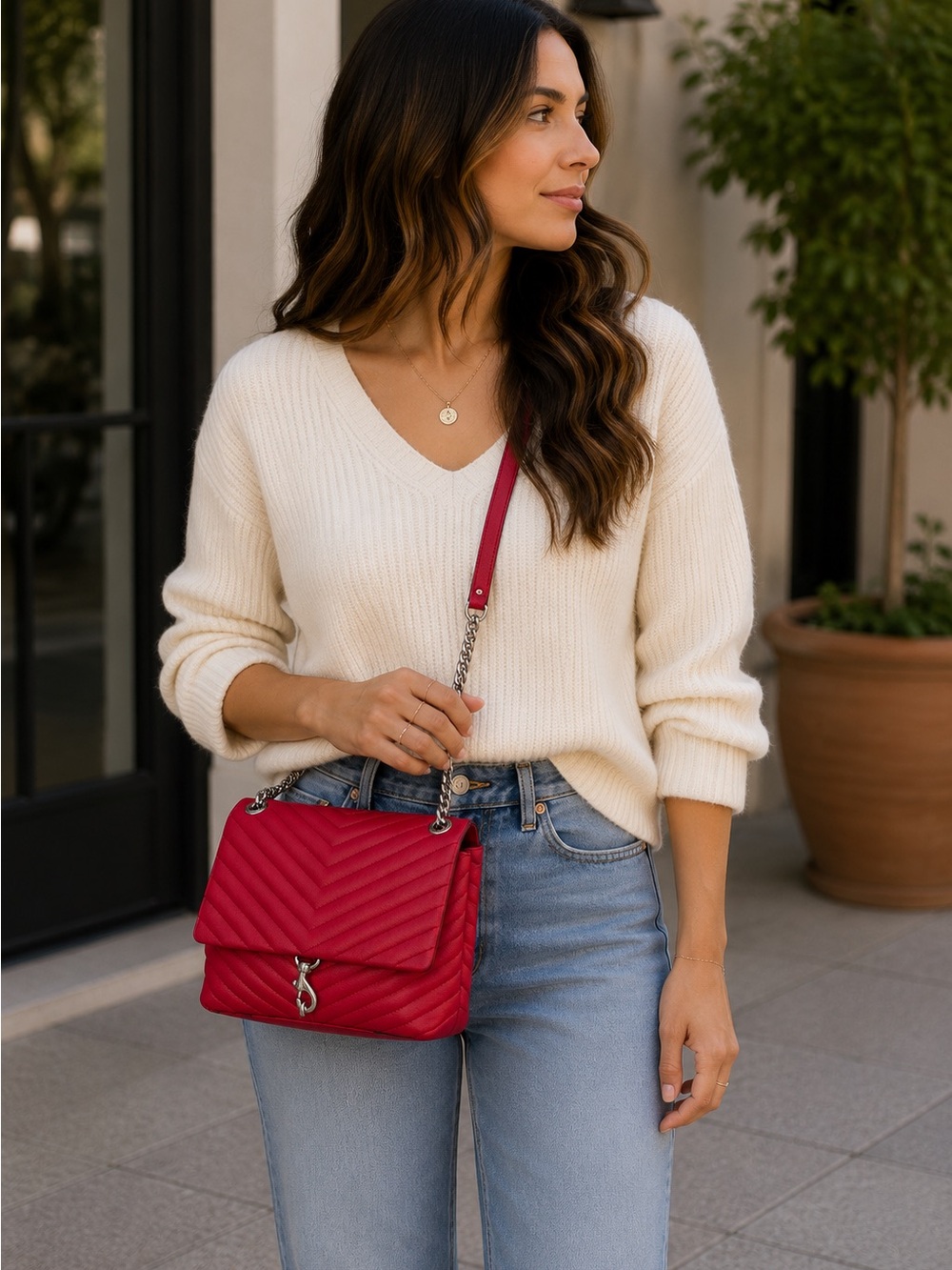 NWOT Rebecca Minkoff Red Quilted Chain Shoulder Bag/ Crossbody